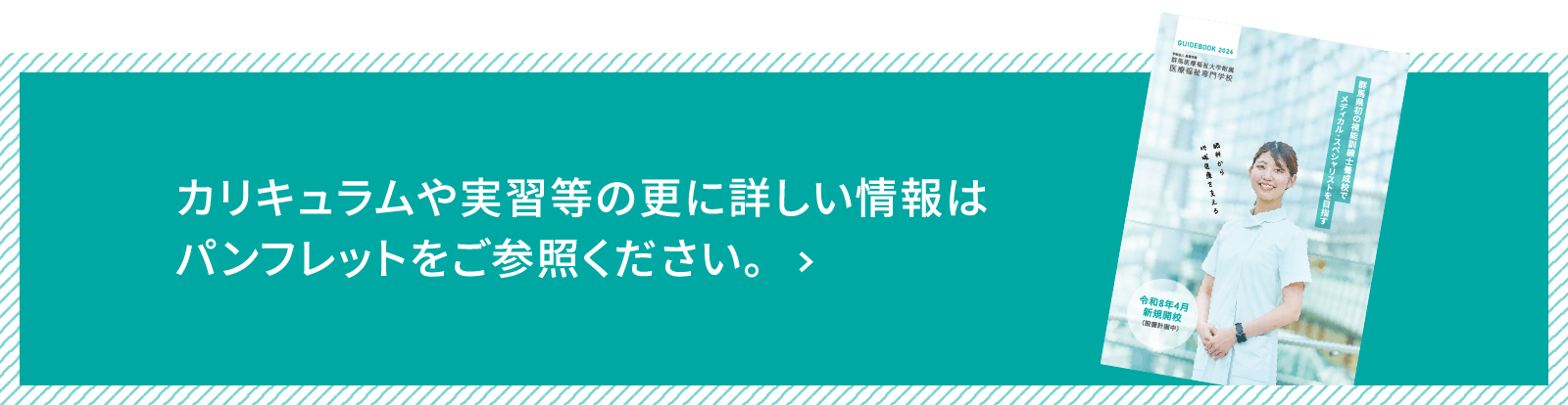 カリキュラムや実習等の更に詳しい情報はパンフレットをご参照ください。